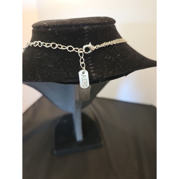 Aeropostale 1987 Silvertone Charm Necklace 16" LOVE Bar, Eiffel Tower Charm - Picture 7 of 7